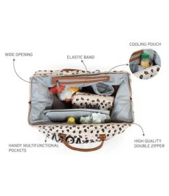 Beaba Childhome Canvas Leopard Print Mommy Bag