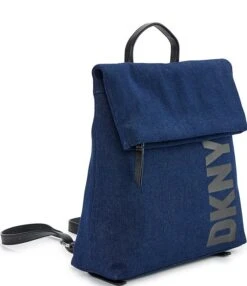 DKNY DNKY Tilly Denim Vegan Leather Spellout Logo Backpack -Kurt Geiger Shop 00000000 zi 04475cf9 0b09 484a 929b 23a830de4aed 03 ai