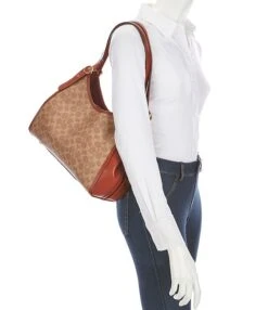 COACH Coated Canvas Signature Logo Lori Shoulder Bag