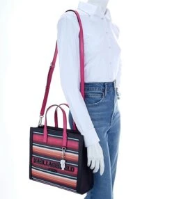 KARL LAGERFELD PARIS Nouveau Striped Large Tote Bag