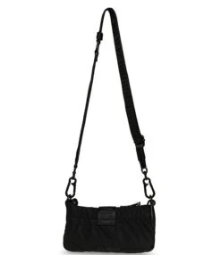 Steve Madden Astro Black Puffy Quilted Nylon Chain Detailing Mini Shoulder Bag
