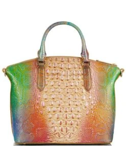 BRAHMIN Abalone Collection Leather Duxbury Multi Satchel Bag