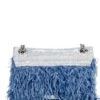 Kurt Geiger London Mini Kensington Silver Blue Sequin Feather Crossbody Bag