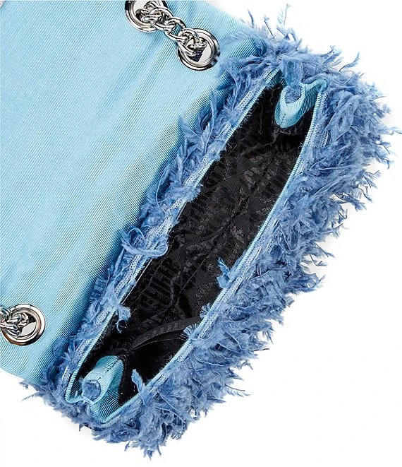 Kurt Geiger London Mini Kensington Silver Blue Sequin Feather Crossbody Bag 4 Kurt Geiger London Mini Kensington Silver Blue Sequin Feather Crossbody Bag - Afbeelding 4