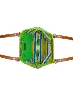 Patricia Nash Deep Blue Nature Collection Chennai Leather Trim Tote Bag