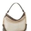 BRAHMIN Garces Collection Heather Leather Ivory Iguana Shoulder Bag