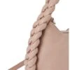 Dolce Vita Pippa Pebbled Leather Braided Handle Silver Tone Shoulder Bag