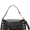 Hammitt VIP Satchel Gold Tone Studded Leather Shoulder Bag