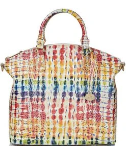 BRAHMIN Melbourne Collection Large Duxbury Rainbow Print Satchel Bag -Kurt Geiger Shop 00000000 zi 3087742b 230d 4598 9094 7290b18a47a7