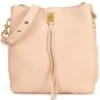 REBECCA MINKOFF Darren Antique Brass Tone Leather Shoulder Bag
