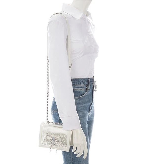 Betsey Johnson Clear Convertible Rhinestone Bow Shoulder Bag 3 Betsey Johnson Clear Convertible Rhinestone Bow Shoulder Bag - Afbeelding 3