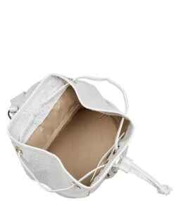 BRAHMIN Melbourne Collection Allie Shell White Leather Sling Backpack
