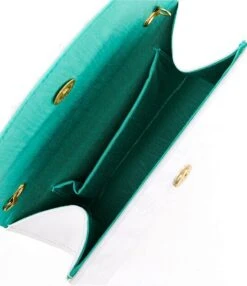 Kurt Geiger London Pleated Rhinestone Embellished Crystal Eye Clutch