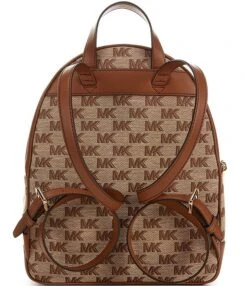 Michael Kors Brooklyn Beige Gold Zip Medium Backpack