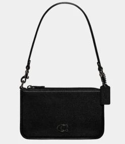 COACH Pebbled Leather Pouch Solid Black Shoulder Bag -Kurt Geiger Shop 00000000 zi 41996a01 3158 42a6 bfbb 8907f865ee9a