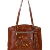 Patricia Nash Poppy Floral Embroidered Leather Tote Bag