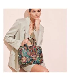 BRAHMIN Melbourne Collection Marissa Desert Blooom Satchel Bag -Kurt Geiger Shop 00000000 zi 4abfe936 20a2 4ab5 89b6 184ea4d8d2e7 04 ai