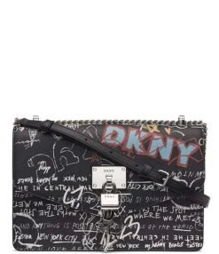 DKNY Elissa Graffiti Charm And Lock Shoulder Bag -Kurt Geiger Shop 00000000 zi 4b37bc64 eda5 4d12 86cc b9deae2c59aa