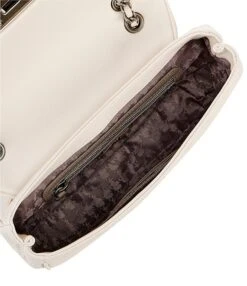 KARL LAGERFELD PARIS Agyness Perforated Signature Logo Leather Shoulder Bag