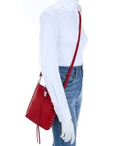 REBECCA MINKOFF Darren Silver Tone North South Crossbody Bag