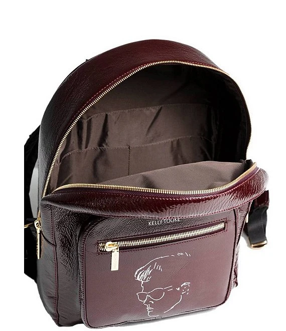 Kelly-Tooke Henry Patent Calfskin Leather Etched Face Backpack 1 Kelly-Tooke Henry Patent Calfskin Leather Etched Face Backpack