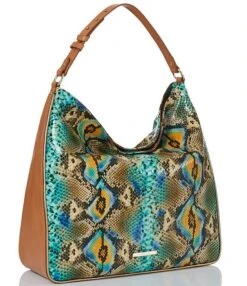 BRAHMIN Chevelle Collection Isabella Mineral Blue Shoulder Bag