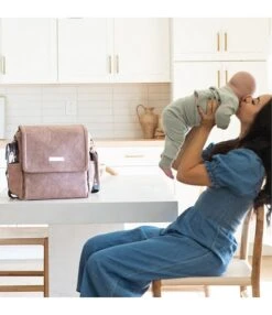 Petunia Pickle Bottom Matte Leatherette Boxy Backpack Diaper Bag