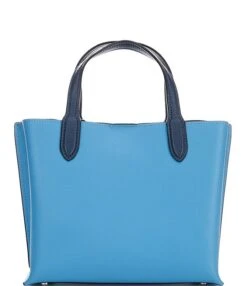 COACH Willow 24 Silver Tone Leather Tote Bag