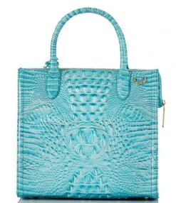 BRAHMIN Melbourne Collection Caroline Dusty Blue Satchel Bag -Kurt Geiger Shop 00000000 zi 5882ad6a 134c 49d3 840f 2d1faba22128 01 ai
