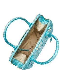 BRAHMIN Melbourne Collection Caroline Dusty Blue Satchel Bag