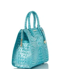 BRAHMIN Melbourne Collection Caroline Dusty Blue Satchel Bag -Kurt Geiger Shop 00000000 zi 5882ad6a 134c 49d3 840f 2d1faba22128 03 ai