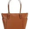 Michael Kors Jet Set East West Logo Charm Saffiano Leather Tote Bag