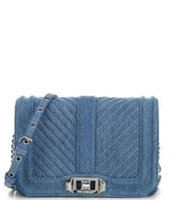 REBECCA MINKOFF Denim Chevron Quilted Small Love Crossbody Bag -Kurt Geiger Shop 00000000 zi 5b75ed05 f3cd 45db 8773 a37672dc8cae