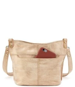 Hobo Pier Gold Leaf Leather Small Crossbody