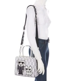 KARL LAGERFELD PARIS Maybelle KARL Duo Top Handel Satchel Bag -Kurt Geiger Shop 00000000 zi 5dd63899 472b 4300 861d 6c8a52429287 03 ai