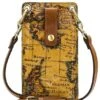 Patricia Nash Farleigh European Map Print Leather Crossbody Bag