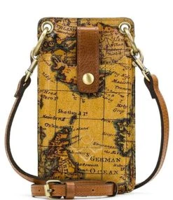 Patricia Nash Farleigh European Map Print Leather Crossbody Bag