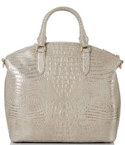 BRAHMIN Mini Melbourne Collection Large Duxbury Oyster Satchel Bag