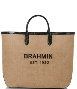 BRAHMIN Corsica Collection Brooklyn Burlap Tote Bag -Kurt Geiger Shop 00000000 zi 68e6496c 2729 483d 878d ba88626bee91