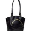 Patricia Nash Zorita Front Kiss Lock Closure Pocket Leather Tote Bag