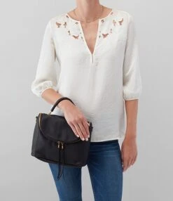 HOBO Velvet Hide Collection Fern Leather Satchel Bag -Kurt Geiger Shop 00000000 zi 724736b3 9740 43d5 93cb 01b786cff394 03 ai