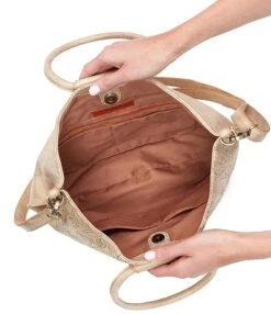 HOBO Sheila Gold Leaf Grain Leather Tote Bag