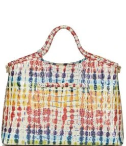 BRAHMIN Melbourne Collection Elaine Rainbow Print Satchel Bag