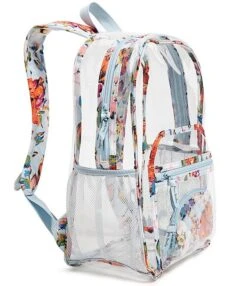 Vera Bradley Clearly Colorful Sea Air Floral Clear Large Backpack