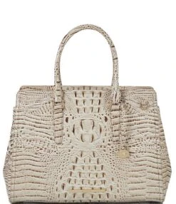 BRAHMIN Melbourne Collection Finley Oyster Grey Carryall Satchel Bag -Kurt Geiger Shop 00000000 zi 7f69bfc8 513f 47e2 b084 0428a3701a90