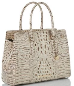 BRAHMIN Melbourne Collection Finley Oyster Grey Carryall Satchel Bag -Kurt Geiger Shop 00000000 zi 7f69bfc8 513f 47e2 b084 0428a3701a90 03 ai