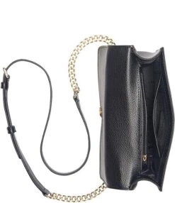 DKNY Elissa Small Pebbled Leather Charm And Lock Shoulder Bag