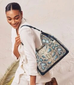 BRAHMIN Delahaye Collection Isabella Deep Azure Shoulder Bag -Kurt Geiger Shop 00000000 zi 84d4424c 4fdb 46a6 8253 94de37b04dab 05 ai