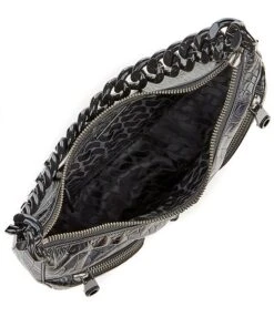 REBECCA MINKOFF Julian Croissant Black Croco Shoulder Bag -Kurt Geiger Shop 00000000 zi 85265221 ea2b 492d 9630 6cf301311a43 02 ai