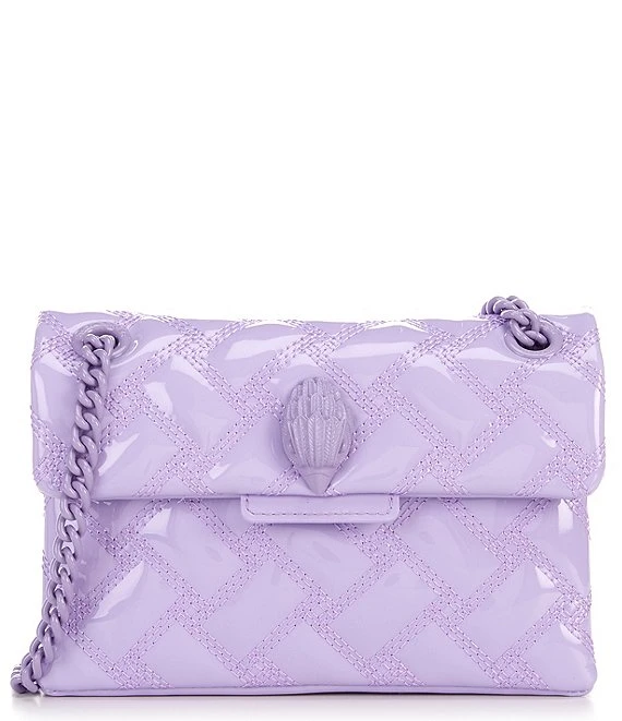 Kurt Geiger London Kensington Mini Quilted Patent Pastel Purple Leather Crossbody Bag 3 Kurt Geiger London Kensington Mini Quilted Patent Pastel Purple Leather Crossbody Bag - Afbeelding 3